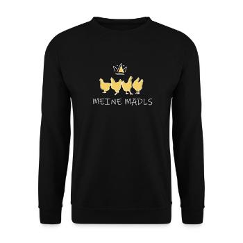 Meine Mädls - Unisex Pullover - Schwarz - Vorne - Alina (178cm) & Michal (187cm)