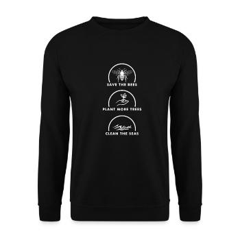 Save the planet bees trees environmental protection - Unisex Sweatshirt - black - Front - Alina (178cm) & Michal (187cm)