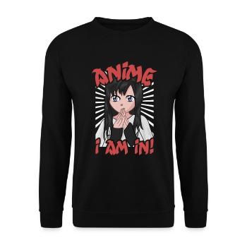 Manga Anime fille je suis en japonais - Sweat-shirt Unisexe - noir - Devant - Alina (178cm) & Michal (187cm)