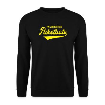 Weltbester Paketbote Bester Zusteller Danke Bote - Unisex Pullover - Schwarz - Vorne - Alina (178cm) & Michal (187cm)