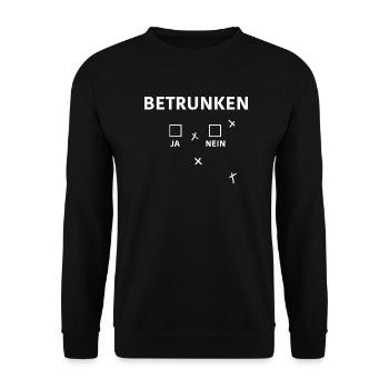 Nicht betrunken - Unisex Pullover - Schwarz - Vorne - Alina (178cm) & Michal (187cm)