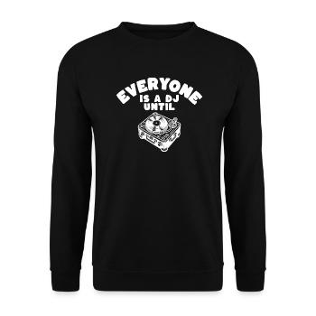 Funny DJ Turntable Humor Accessories Gift - Unisex Pullover - Schwarz - Vorne - Alina (178cm) & Michal (187cm)