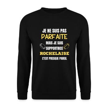 Supportrice La Rochelle Parfait Rugby - Sweat-shirt Unisexe - noir - Devant - Alina (178cm) & Michal (187cm)