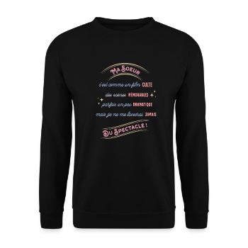 Ma sœur, un film culte, Cadeau Soeur - Sweat-shirt Unisexe - noir - Devant - Alina (178cm) & Michal (187cm)