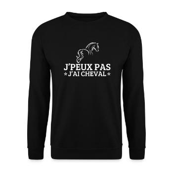 I can't I have a horse - Unisex Sweatshirt - black - Front - Alina (178cm) & Michal (187cm)