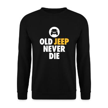 old jeep never die - Unisex Sweatshirt - black - Front - Alina (178cm) & Michal (187cm)