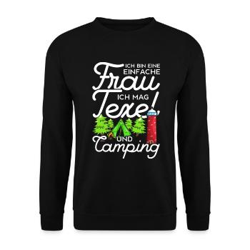 Texel und Camping Holland Leuchtturm - Unisex Pullover - Schwarz - Vorne - Alina (178cm) & Michal (187cm)