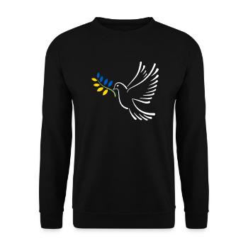 Friedenstaube Ukraine - Unisex Pullover - Schwarz - Vorne - Alina (178cm) & Michal (187cm)