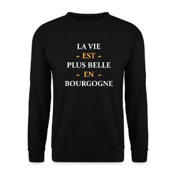 La vie est plus belle en Bourgogne - Sweat-shirt Unisexe - noir - Devant - Alina (178cm) & Michal (187cm)