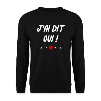J'ai dit oui - Sweat-shirt Unisexe - noir - Devant - Alina (178cm) & Michal (187cm)