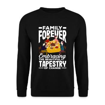 La famille embrasse pour toujours la belle tapisserie - Sweat-shirt Unisexe - noir - Devant - Alina (178cm) & Michal (187cm)