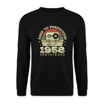 Idée Cadeau Anniversaire Vintage Original 1958 - Sweat-shirt Unisexe - noir - Devant - Alina (178cm) & Michal (187cm)