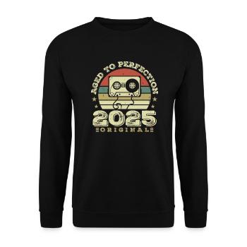 Idée Cadeau Anniversaire Vintage Original 1925 - Sweat-shirt Unisexe - noir - Devant - Alina (178cm) & Michal (187cm)