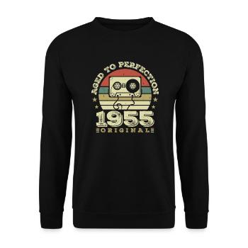 Idée Cadeau Anniversaire Vintage Original 1955 - Sweat-shirt Unisexe - noir - Devant - Alina (178cm) & Michal (187cm)