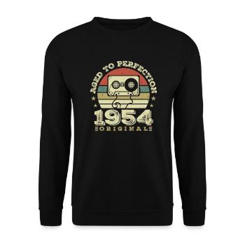 Idée Cadeau Anniversaire Vintage Original 1954 - Sweat-shirt Unisexe - noir - Devant - Alina (178cm) & Michal (187cm)