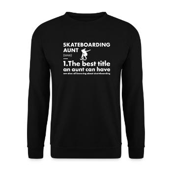 Sport Aunt Skateboarding - Unisex Pullover - Schwarz - Vorne - Alina (178cm) & Michal (187cm)