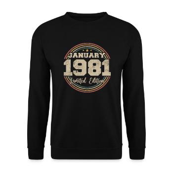 The legends were born in January 1981 - Unisex Sweatshirt - black - Front - Alina (178cm) & Michal (187cm)