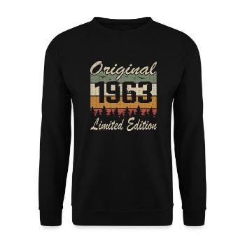 Vintage Geburtstag Original Geschenkidee 1963 - Unisex Pullover - Schwarz - Vorne - Alina (178cm) & Michal (187cm)
