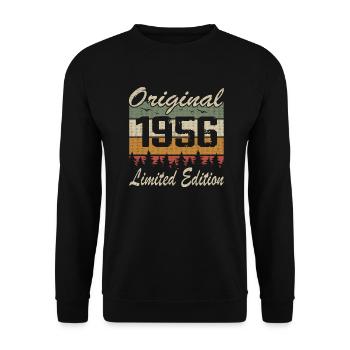 Vintage Anniversaire Idée Cadeau Original 1956 - Sweat-shirt Unisexe - noir - Devant - Alina (178cm) & Michal (187cm)