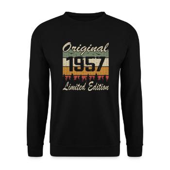 Vintage-Geburtstag Original-Geschenkidee 1957 - Unisex Pullover - Schwarz - Vorne - Alina (178cm) & Michal (187cm)