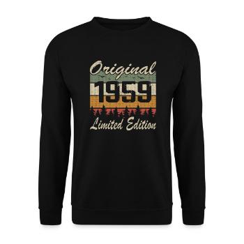 Vintage Geburtstag Original Geschenkidee 1959 - Unisex Pullover - Schwarz - Vorne - Alina (178cm) & Michal (187cm)