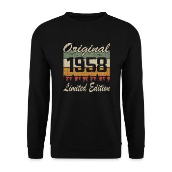 Vintage Anniversaire Idée Cadeau Original 1958 - Sweat-shirt Unisexe - noir - Devant - Alina (178cm) & Michal (187cm)