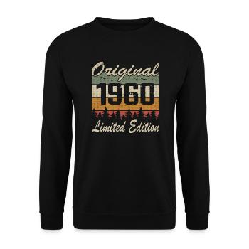 Vintage Geburtstag Original Geschenkidee 1960er Jahre - Unisex Pullover - Schwarz - Vorne - Alina (178cm) & Michal (187cm)