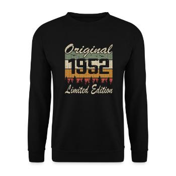 Vintage Geburtstag Original Geschenkidee 1952 - Unisex Pullover - Schwarz - Vorne - Alina (178cm) & Michal (187cm)