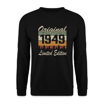 Vintage Anniversaire Idée Cadeau Original 1949 - Sweat-shirt Unisexe - noir - Devant - Alina (178cm) & Michal (187cm)