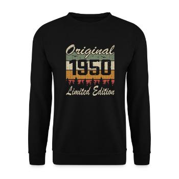 Vintage Anniversaire Idée Cadeau Original 1950 - Sweat-shirt Unisexe - noir - Devant - Alina (178cm) & Michal (187cm)