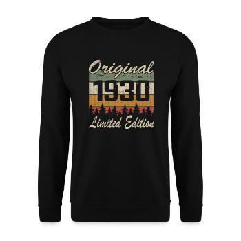Vintage Anniversaire Idée Cadeau Original 1930 - Sweat-shirt Unisexe - noir - Devant - Alina (178cm) & Michal (187cm)