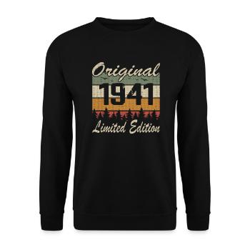 Vintage Anniversaire Idée Cadeau Original 1941 - Sweat-shirt Unisexe - noir - Devant - Alina (178cm) & Michal (187cm)