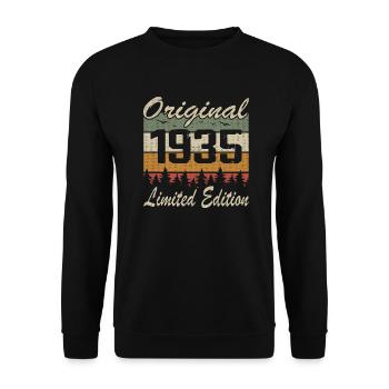 Vintage Anniversaire Idée Cadeau Original 1935 - Sweat-shirt Unisexe - noir - Devant - Alina (178cm) & Michal (187cm)