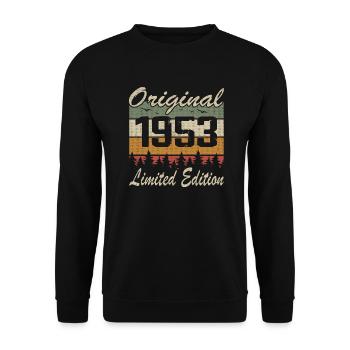 Vintage Geburtstag Original Geschenkidee 1953 - Unisex Pullover - Schwarz - Vorne - Alina (178cm) & Michal (187cm)