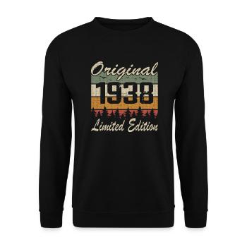 Vintage Anniversaire Idée Cadeau Original 1938 - Sweat-shirt Unisexe - noir - Devant - Alina (178cm) & Michal (187cm)