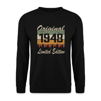 Vintage Anniversaire Idée Cadeau Original 1948 - Sweat-shirt Unisexe - noir - Devant - Alina (178cm) & Michal (187cm)