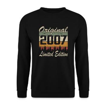 Vintage Geburtstag Original Geschenkidee 2007 - Unisex Pullover - Schwarz - Vorne - Alina (178cm) & Michal (187cm)