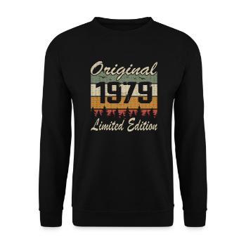 Vintage-Geburtstag Original-Geschenkidee 1979 - Unisex Pullover - Schwarz - Vorne - Alina (178cm) & Michal (187cm)