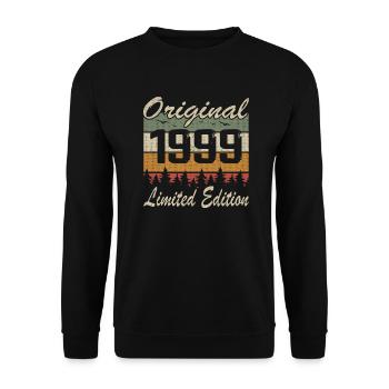 Vintage Geburtstag Original Geschenkidee 1999 - Unisex Pullover - Schwarz - Vorne - Alina (178cm) & Michal (187cm)