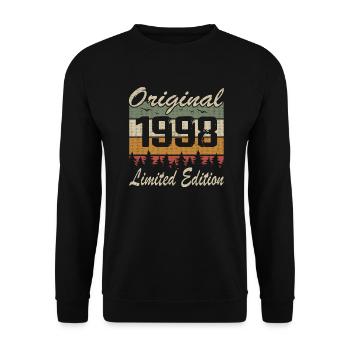Vintage Geburtstag Original Geschenkidee 1998 - Unisex Pullover - Schwarz - Vorne - Alina (178cm) & Michal (187cm)