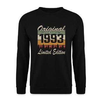 Vintage Geburtstag Original Geschenkidee 1993 - Unisex Pullover - Schwarz - Vorne - Alina (178cm) & Michal (187cm)