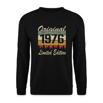Vintage Geburtstag Original Geschenkidee 1976 - Unisex Pullover - Schwarz - Vorne - Alina (178cm) & Michal (187cm)