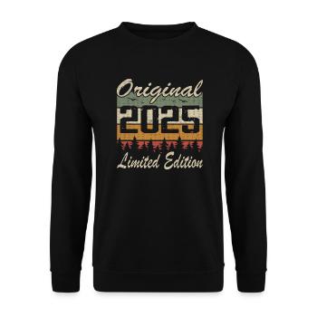 Vintage-Geburtstag originelle Geschenkidee 2025 - Unisex Pullover - Schwarz - Vorne - Alina (178cm) & Michal (187cm)