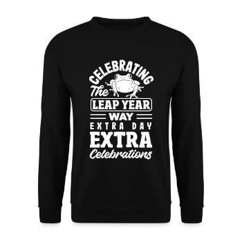 Célébration de la grenouille de l’année bissextile Extra Day Festive - Sweat-shirt Unisexe - noir - Devant - Alina (178cm) & Michal (187cm)