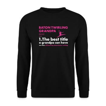 Baton Twirler Grandpa Definition Baton Twirling - Unisex Sweatshirt - black - Front - Alina (178cm) & Michal (187cm)
