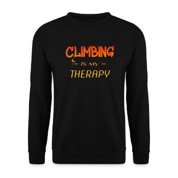 Spruch Klettern, Love Climbing, Bouldern - Unisex Pullover - Schwarz - Vorne - Alina (178cm) & Michal (187cm)