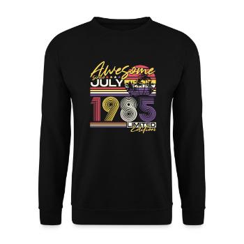 1985 Vintage Anniversaire Cadeau Rétro - Sweat-shirt Unisexe - noir - Devant - Alina (178cm) & Michal (187cm)