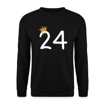 24 - Unisex Pullover - Schwarz - Vorne - Alina (178cm) & Michal (187cm)