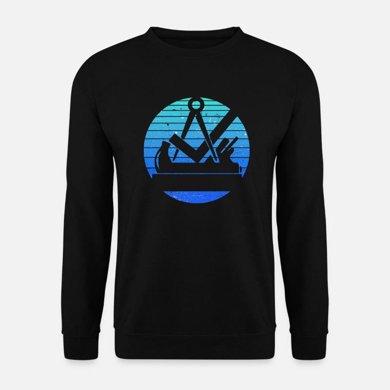 Retro Vintage Tischler Schreiner Handwerker Blau - Unisex Pullover - Schwarz