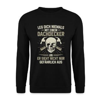 Dachdecker - Unisex Pullover - Schwarz - Vorne - Alina (178cm) & Michal (187cm)